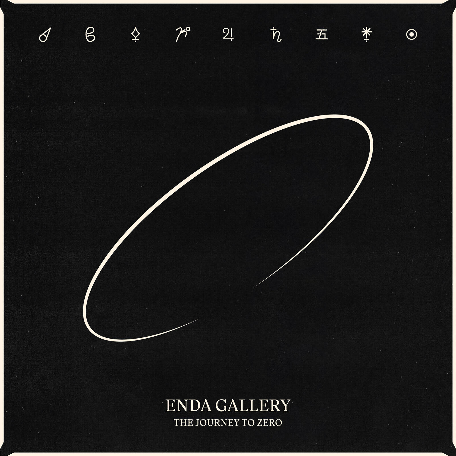 Abstract black and white with an ellipse album cover
